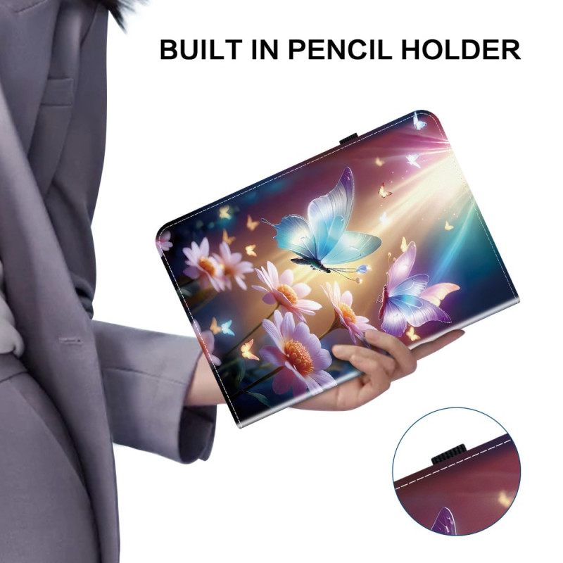 Kotelot iPad (2025) Perhosia Valossa