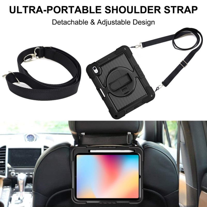 Kuori iPad (2025) Kaksivärinen Jalusta Ja Olkahihna