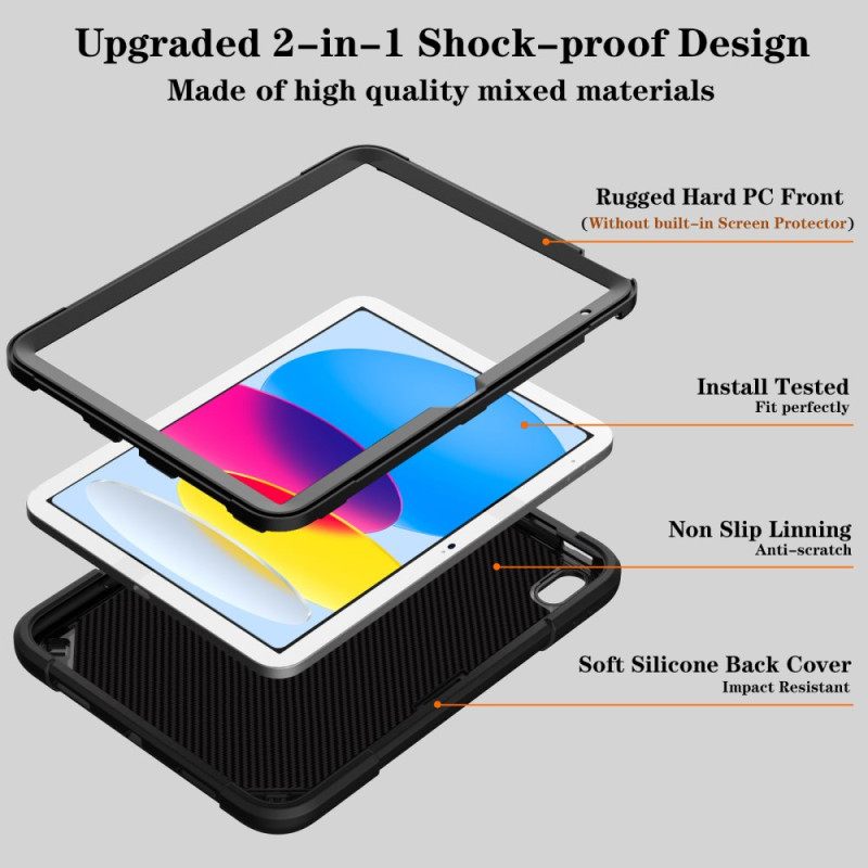 Kuori iPad (2025) Punk-tyylinen Jalusta Ja Olkahihna