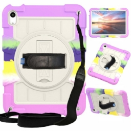 Puhelinkuoret iPad (2025) Tukeva Pyörivä Hihna Ja Jalusta