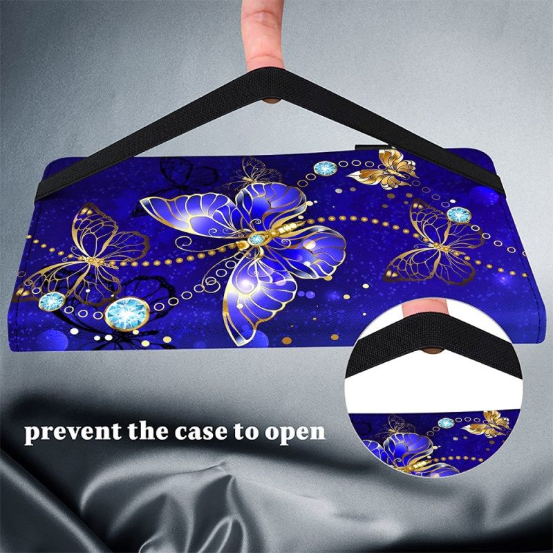 Kotelot Xiaomi Pad 7 / 7 Pro Sinisiä Perhosia Ja Timantteja Suojakuori