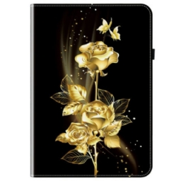 Kuoret Xiaomi Pad 7 / 7 Pro Kultaisia Ruusuja Ja Perhosia
