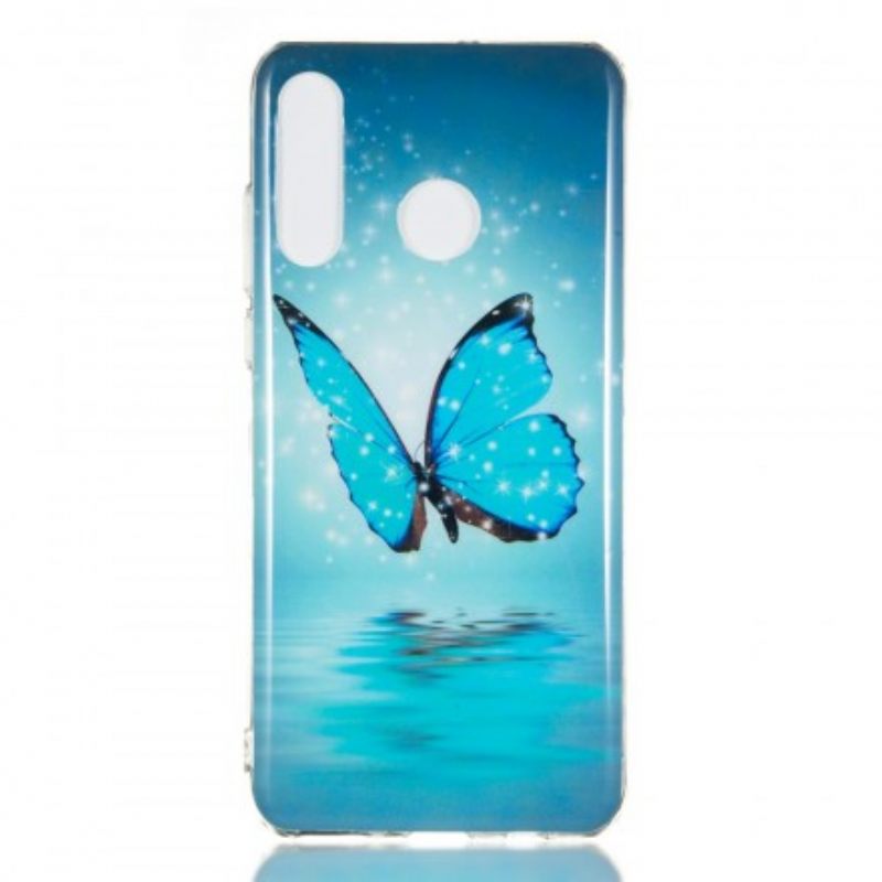 Kuori Huawei P30 Lite Fluoresoiva Sininen Perhonen