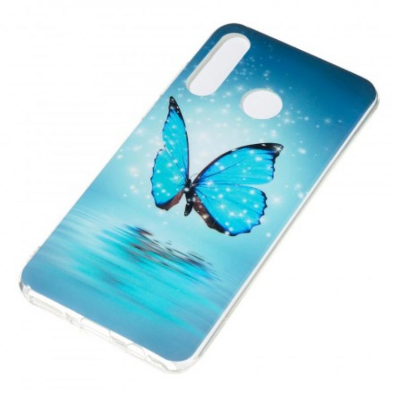 Kuori Huawei P30 Lite Fluoresoiva Sininen Perhonen