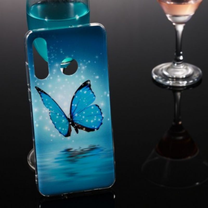 Kuori Huawei P30 Lite Fluoresoiva Sininen Perhonen