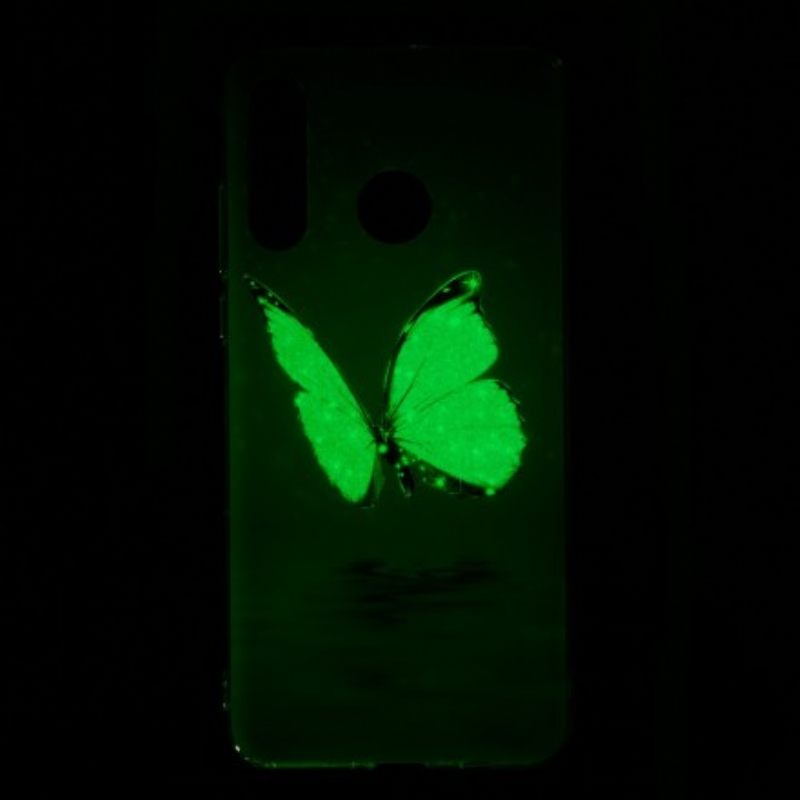 Kuori Huawei P30 Lite Fluoresoiva Sininen Perhonen