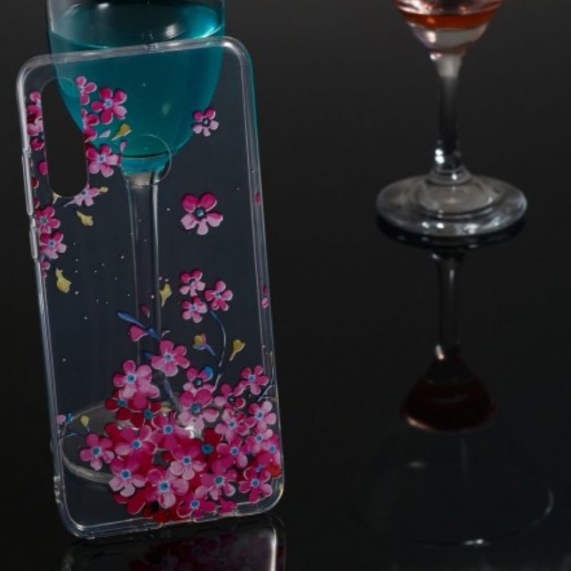 Kuori Huawei P30 Lite Keltaiset Ja Magenta Kukat