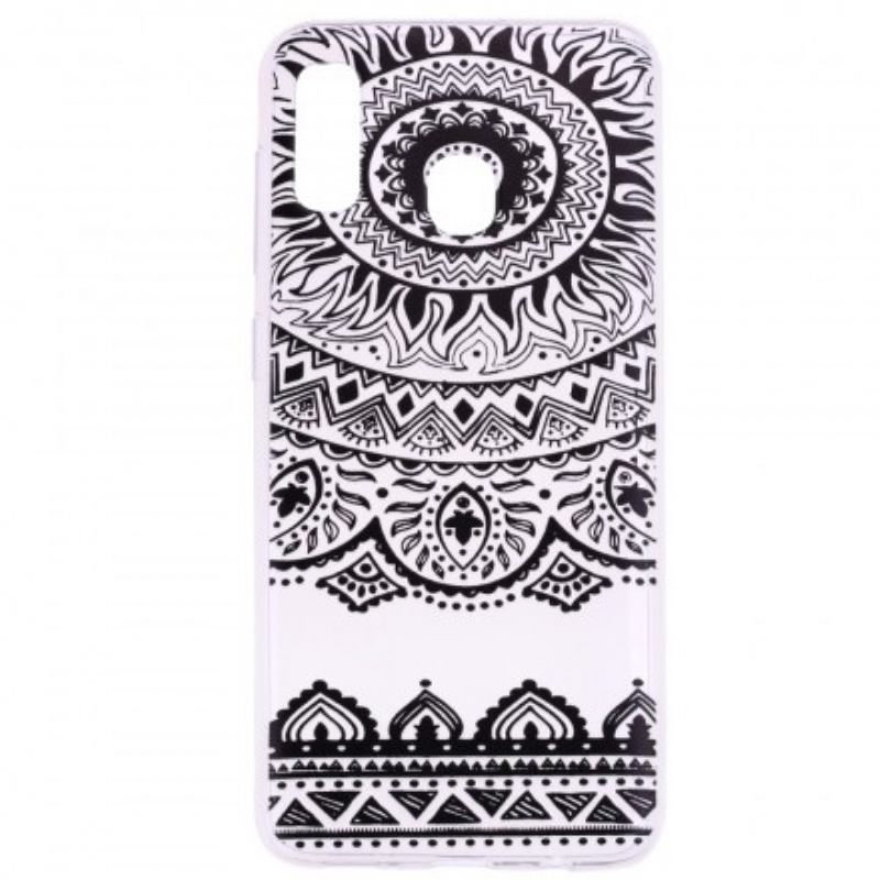 Kuori Huawei P30 Lite Transparent Flowers Mandala