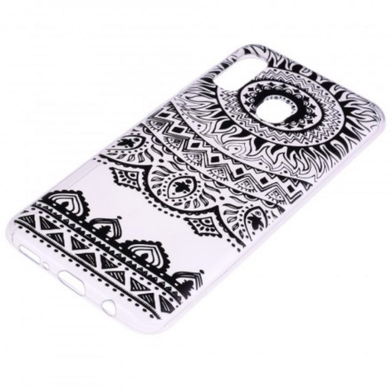 Kuori Huawei P30 Lite Transparent Flowers Mandala