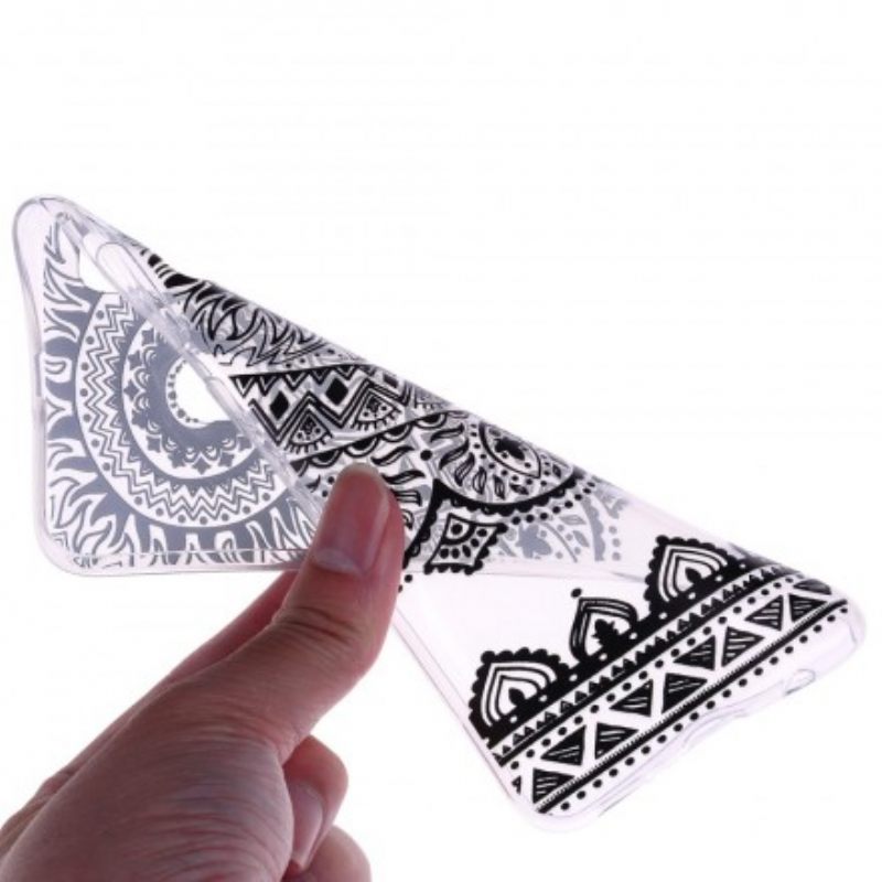 Kuori Huawei P30 Lite Transparent Flowers Mandala