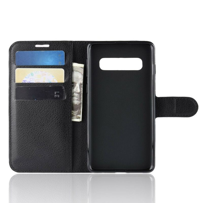 Kotelot Samsung Galaxy S10 5G Classic Litchi Faux Leather
