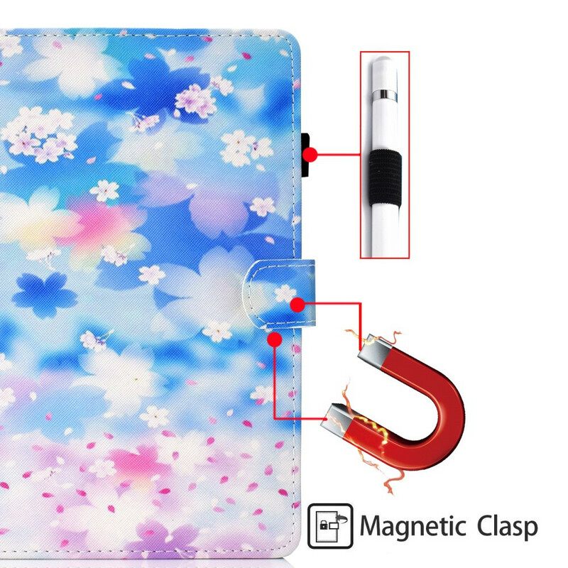 Flip Case Samsung Galaxy Tab S7 / Tab S8 Akvarellikukat