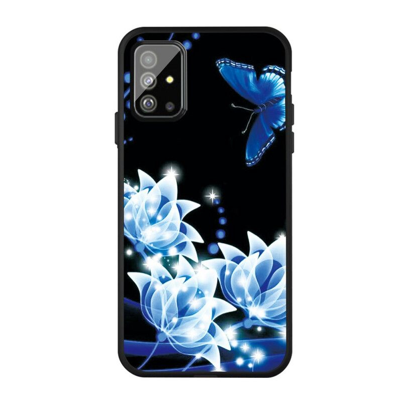 Case Samsung Galaxy A51 Butterfly Ja Blue Flowers