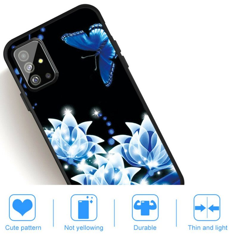 Case Samsung Galaxy A51 Butterfly Ja Blue Flowers