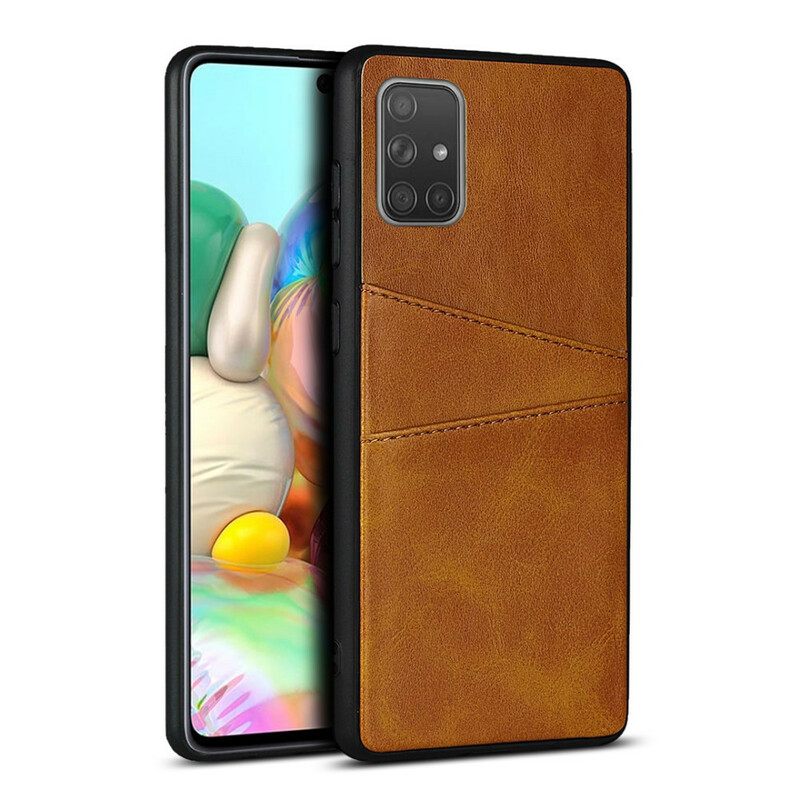 Case Samsung Galaxy A51 Leather Texture Kaksoiskorttikotelo