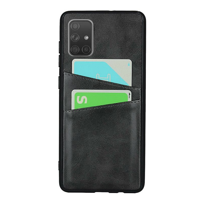 Case Samsung Galaxy A51 Leather Texture Kaksoiskorttikotelo