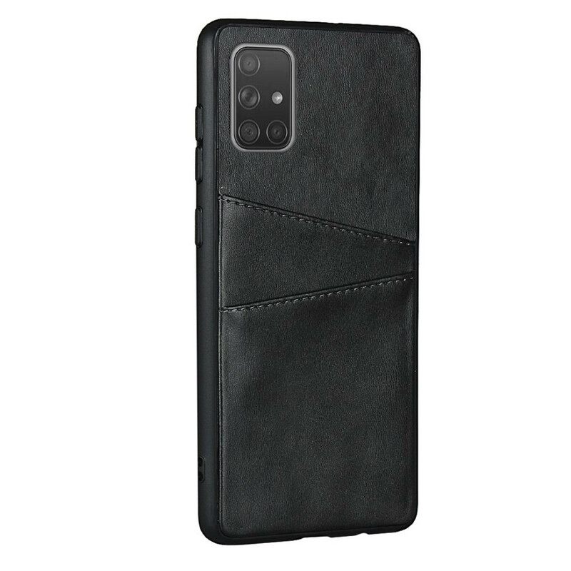 Case Samsung Galaxy A51 Leather Texture Kaksoiskorttikotelo