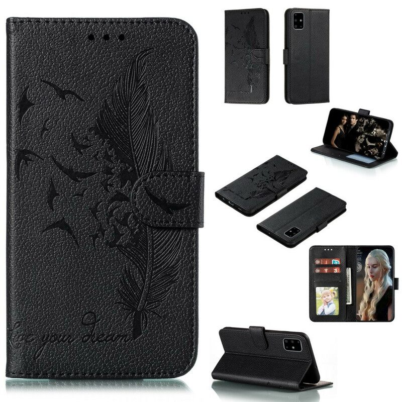 Flip Case Samsung Galaxy A51 Faux Leather Elä Unelmasi