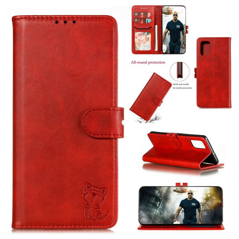 Kotelot Samsung Galaxy A51 Faux Leather Kitten