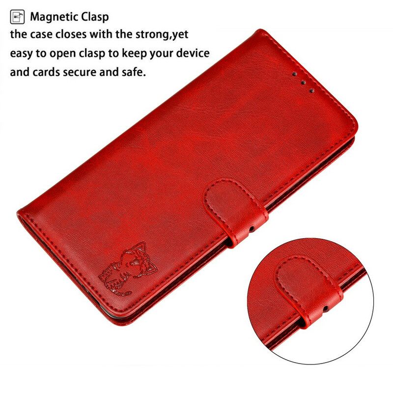 Kotelot Samsung Galaxy A51 Faux Leather Kitten