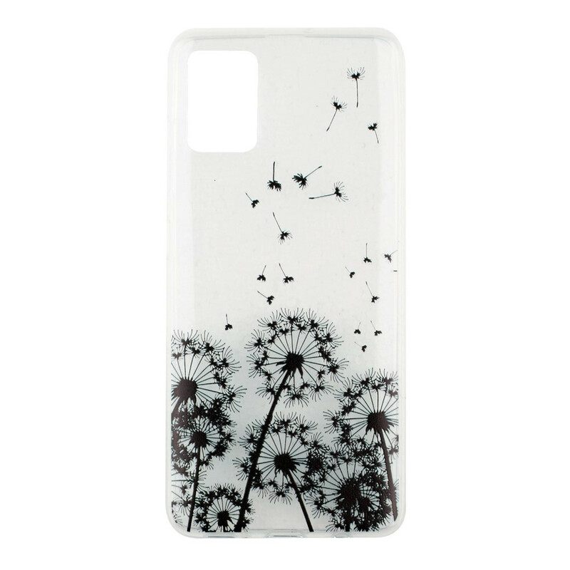 Kuori Samsung Galaxy A51 Transparent Black Dandelions