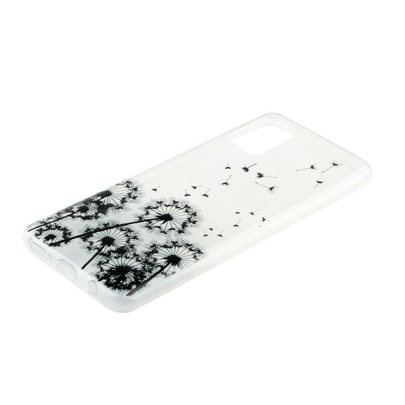 Kuori Samsung Galaxy A51 Transparent Black Dandelions