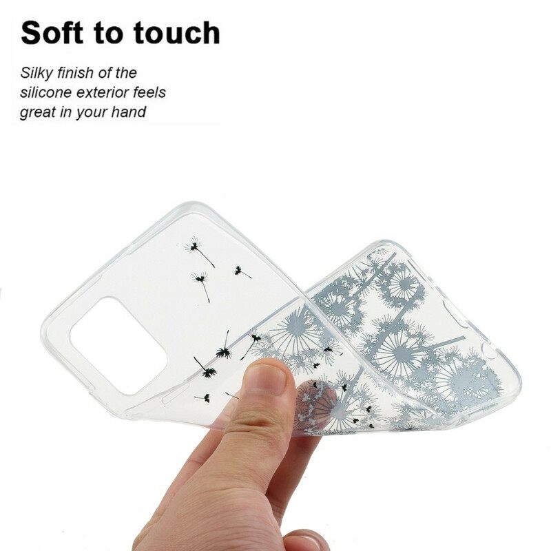 Kuori Samsung Galaxy A51 Transparent Black Dandelions