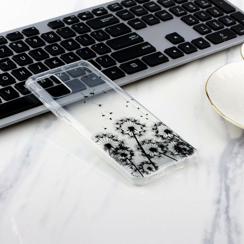 Kuori Samsung Galaxy A51 Transparent Black Dandelions