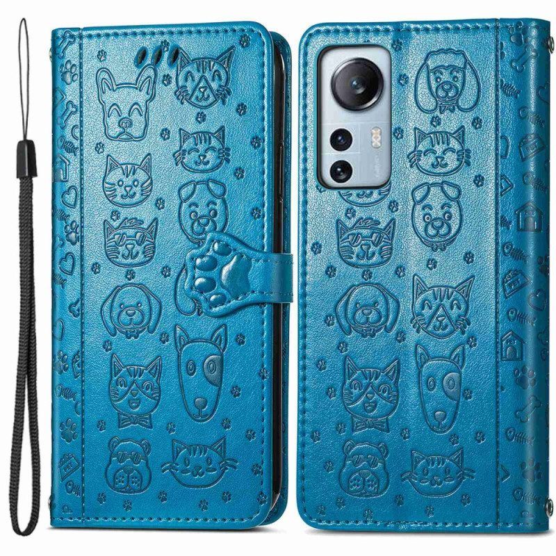 Flip Case Xiaomi 12 Lite Animoidut Eläimet