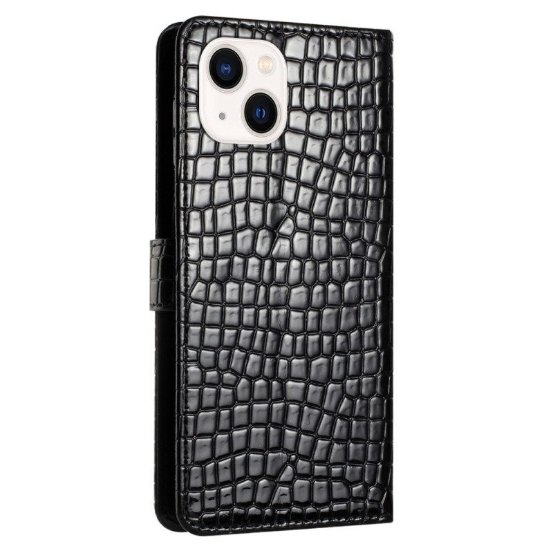 Kotelot iPhone 15 Plus Krokotiilityyli Hihnalla