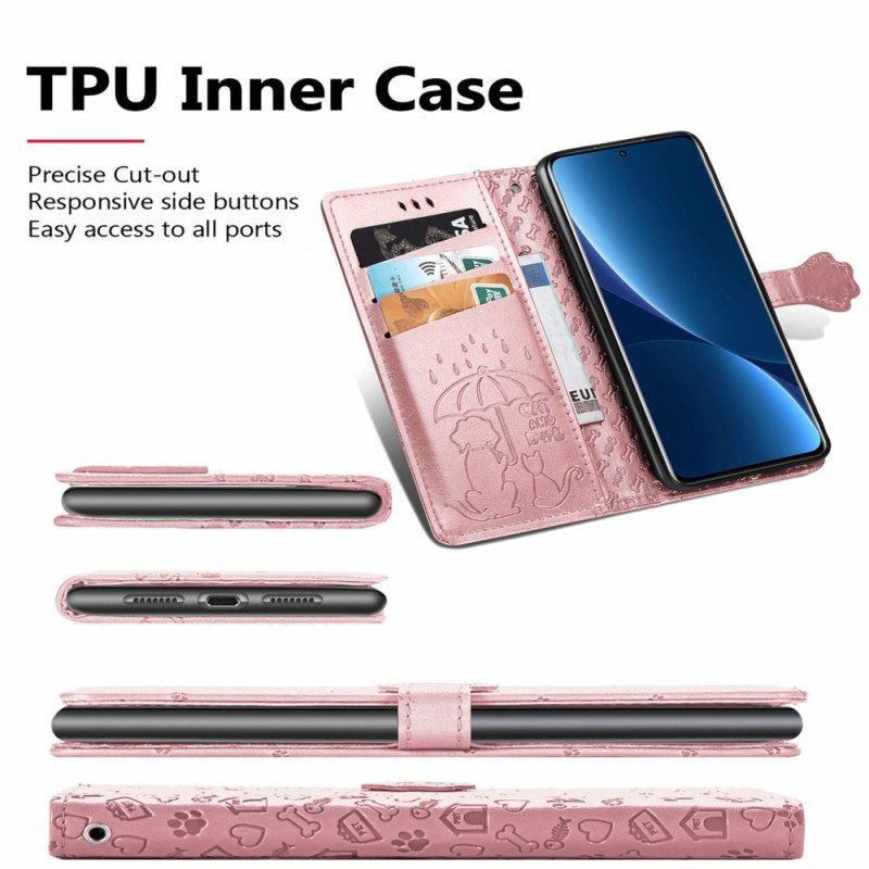Kotelot Xiaomi 12T / 12T Pro Suojaketju Kuori Stringit Eläimet