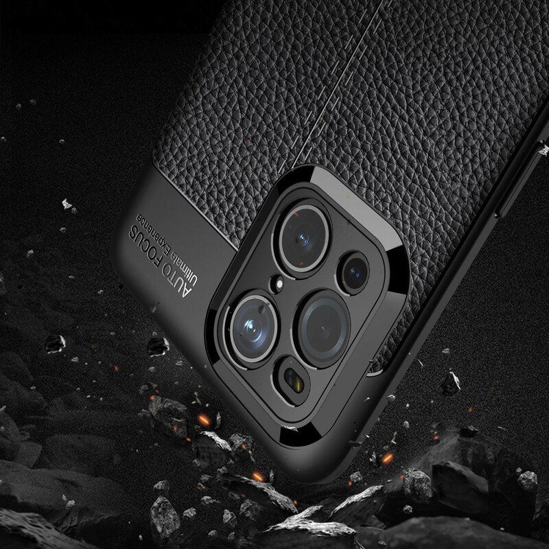 Kuori Oppo Find X3 Pro Kaksilinjainen Litsi-nahkaefekti