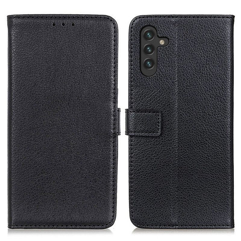 Nahkakotelo Samsung Galaxy A13 5G / A04s Premium Lychee Faux Leather